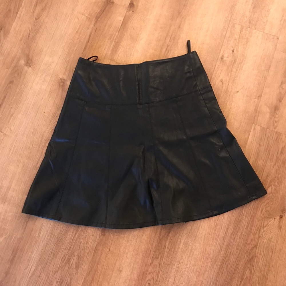 Leather mini skirt